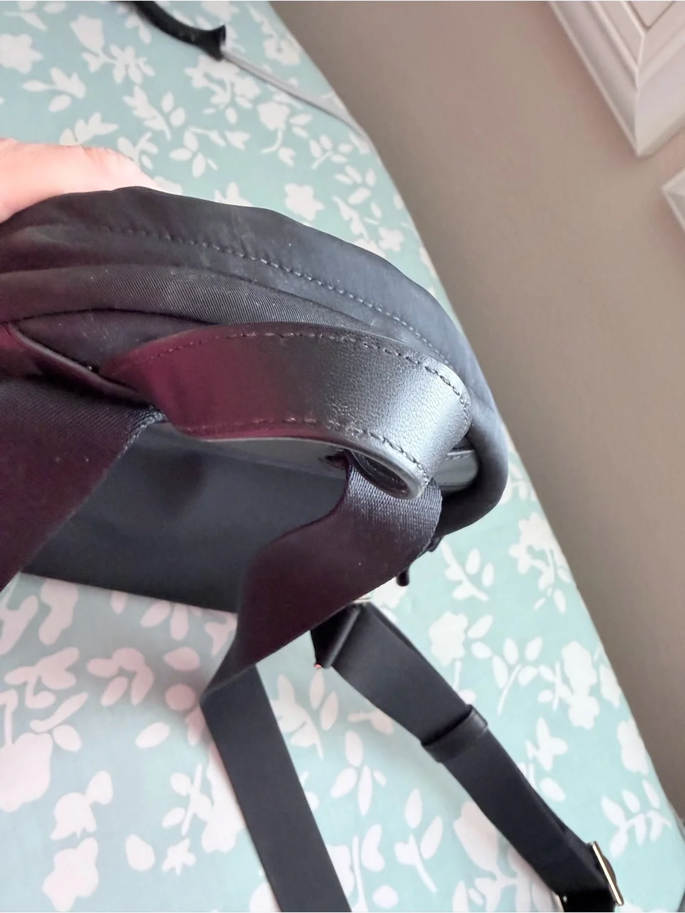 Kate Spade Black Nylon Mini Backpack with Gold Accents